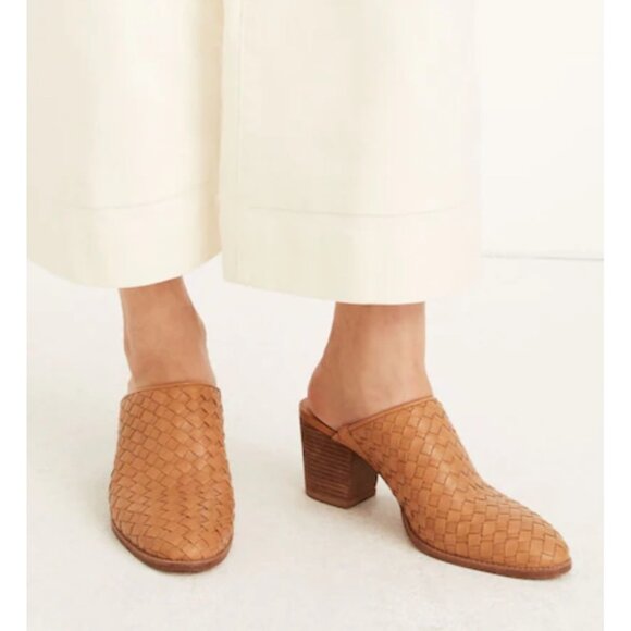 Madewell The Harper Mule in Tan Woven Leather Size 7 - Picture 2 of 14